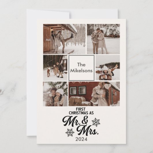 Cartes Pour Fêtes Annuelles 6 Photos Premier Noël comme M. et Mme (Devant)
