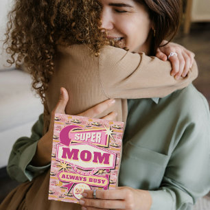 Cartes Pour Fêtes Annuelles 70's Retro Vegas Style Super Maman toujours occupé