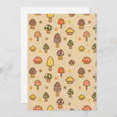 Cartes Pour Fêtes Annuelles 70s Style Retro Mushrooms (Devant / Derrière)