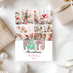 Cartes Pour Fêtes Annuelles 7 Photo Joyeux Noël Rétro Coloré