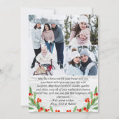 Cartes Pour Fêtes Annuelles 7 PHOTO Noël Rustic Birk Bark Salutation (Dos)