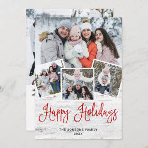 Cartes Pour Fêtes Annuelles 7 PHOTO Noël Rustic Birk Bark Salutation