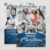 Cartes Pour Fêtes Annuelles 7 PHOTO Noël Rustique Bois Salutation (Devant / Derrière)