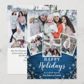 Cartes Pour Fêtes Annuelles 7 PHOTO Noël Rustique Bois Salutation (Devant / Derrière)