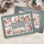 Cartes Pour Fêtes Annuelles 7 Photo Noël Vert et gris rustique Bois