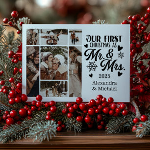 Cartes Pour Fêtes Annuelles 7 Photo Snowflakes Noël Mr et Mrs.