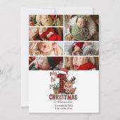 Cartes Pour Fêtes Annuelles 7 Rennes Plaid Photo Premier Noël (Devant)