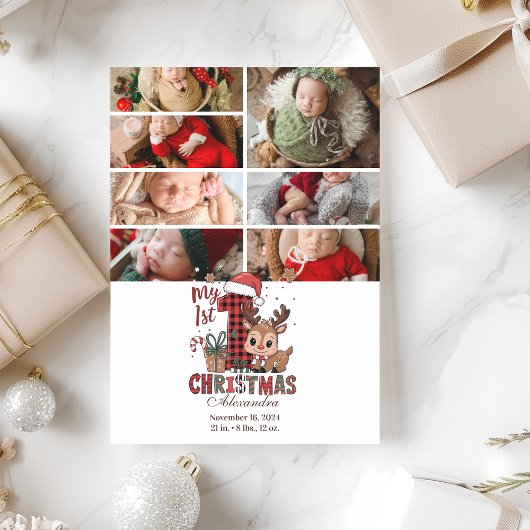 Cartes Pour Fêtes Annuelles 7 Rennes Plaid Photo Premier Noël