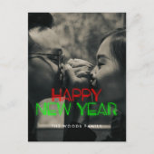 Cartes Pour Fêtes Annuelles 80s rétro néon lumières Bonne année photo (Devant)