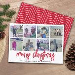 Cartes Pour Fêtes Annuelles 8 Collage photo - Joyeux Motif rouge de Noël<br><div class="desc">Utilisez huit photos carrés et faites un accueil unique et branché Joyeux Noël avec un simple motif au dos. Si vous avez besoin de déplacer quelque chose,  cliquez sur le bouton personnaliser pour apporter des modifications.</div>