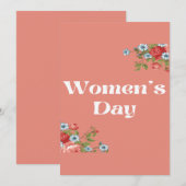 Cartes Pour Fêtes Annuelles 8 mars Journée des femmes (Devant / Derrière)