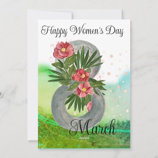 Cartes Pour Fêtes Annuelles 8 mars Joyeuse Journée des Femmes (Dos)