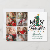 Cartes Pour Fêtes Annuelles 8 Photo Feux d'arbre de Noël Premier Noël (Devant)