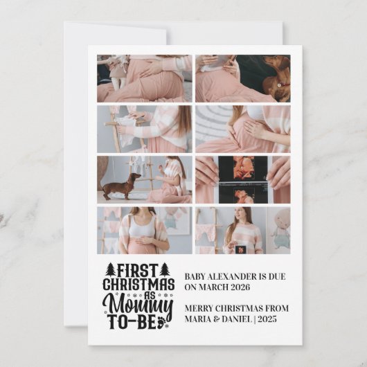 Cartes Pour Fêtes Annuelles 8 Photo Mommy to be Christmas Pregancy (Devant)