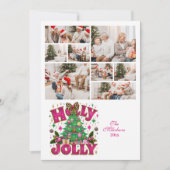 Cartes Pour Fêtes Annuelles 8 Photo Parties scintillant Leopard Bow Holly Joll (Devant)