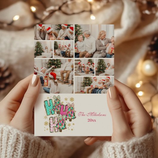 Cartes Pour Fêtes Annuelles 8 Photo Whimssical Ho Ho Famille de Noël