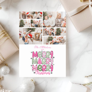 Cartes Pour Fêtes Annuelles 8 Pink Green Joyeux Noël