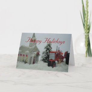 Cartes Pour Fêtes Annuelles 8 tracteurs de jouet à Noël