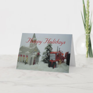 Cartes Pour Fêtes Annuelles 8 tracteurs de jouet à Noël