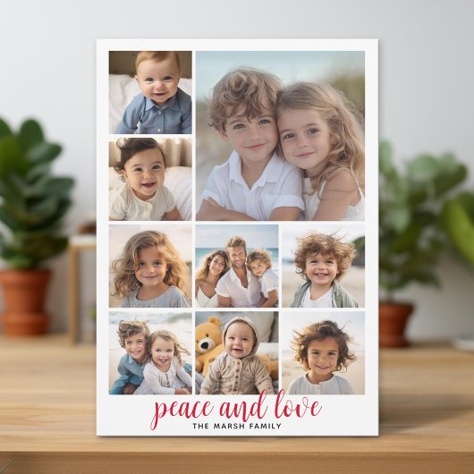 Cartes Pour Fêtes Annuelles 9 Photo Buffalo Plaid Noël Rouge Paix et Amour