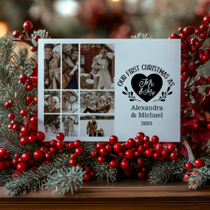 Cartes Pour Fêtes Annuelles 9 Photo cœur Premier Noël comme M. et Mme