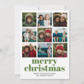 Cartes Pour Fêtes Annuelles 9 Photo Collage Joyeux Noël vert bonbon rayure (Devant)