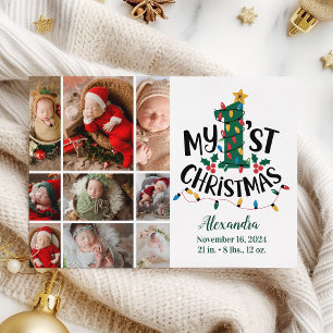 Cartes Pour Fêtes Annuelles 9 Photo Feux d'arbre de Noël Premier Noël