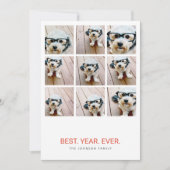 Cartes Pour Fêtes Annuelles 9 Photo Meilleure année Ever HYN Noël Minimal roug (Devant)