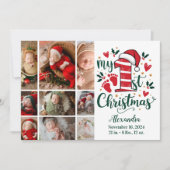 Cartes Pour Fêtes Annuelles 9 Sucre de canne photo Bébé 1er Noël (Devant)