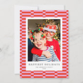 Cartes Pour Fêtes Annuelles À damiers amusant Couleur personnalisable 1 PINK p (Devant)