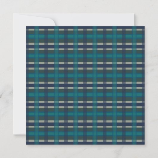 Cartes Pour Fêtes Annuelles à damiers Plaid Bleu Vert Violet Et Turquoise (Devant)