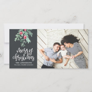 Cartes Pour Fêtes Annuelles À feuillage persistant Noël Fête photo Slate