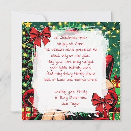 Cartes Pour Fêtes Annuelles a Funny Sarcastic Retro Christmas (Dos)