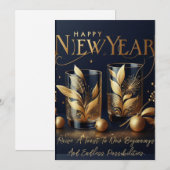 Cartes Pour Fêtes Annuelles À la nouvelle année ! (Devant / Derrière)