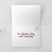 CARTES POUR FÊTES ANNUELLES **À L'AMOUR DE MA VIE** LE JOUR DE VALENTINE (Intérieur)