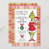 Cartes Pour Fêtes Annuelles "A Little Who Is Turning 2!" Grinch Birthday (Devant / Derrière)