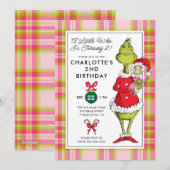 Cartes Pour Fêtes Annuelles "A Little Who Is Turning 2!" Grinch Birthday (Devant / Derrière)