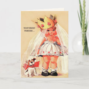 Cartes Pour Fêtes Annuelles À ma douce princesse. Saint Valentin d'art vintage