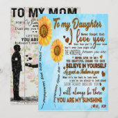 Cartes Pour Fêtes Annuelles À ma fille | Lettre spéciale à ma fille (Devant / Derrière)