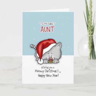 Cartes Pour Fêtes Annuelles À ma merveilleuse tante - Chat Christmascard