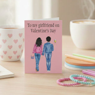 Cartes Pour Fêtes Annuelles À ma petite amie pour la Saint-Valentin aquarelle