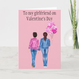 Cartes Pour Fêtes Annuelles À ma petite amie sur l'aquarelle de la Saint Valen