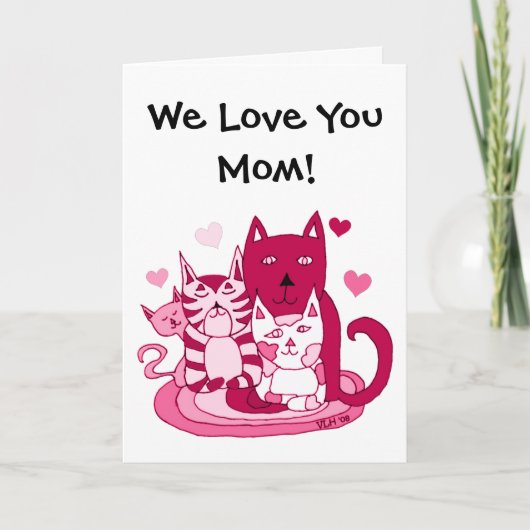 Cartes Pour Fêtes Annuelles À maman des chats Saint-Valentin (Devant)
