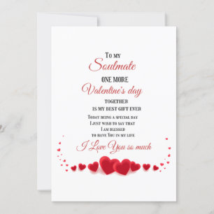 Cartes Pour Fêtes Annuelles À mon Âme sœur, Un de plus de la Saint-Valentin en