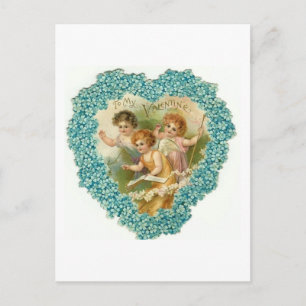 Cartes Pour Fêtes Annuelles À mon coeur floral bleu Valentine