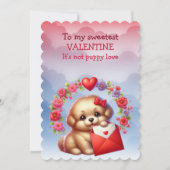 Cartes Pour Fêtes Annuelles À mon doux Valentin Amour de chiot (Devant)
