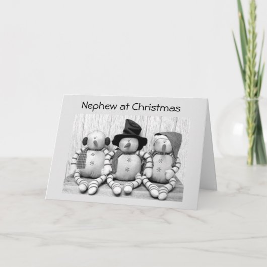 CARTES POUR FÊTES ANNUELLES À *NEPHEW* À NOËL DE CUTE SNOWMEN (Devant)