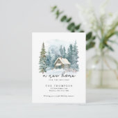 Cartes Pour Fêtes Annuelles A New Home Winter Handwriting Calligraphy Moving (Debout devant)