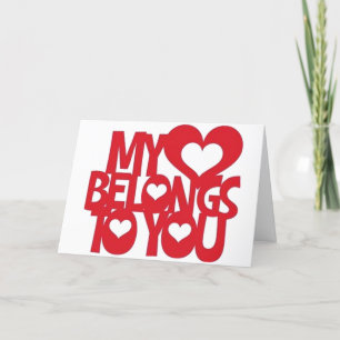 CARTES POUR FÊTES ANNUELLES À NOËL ET TOUTE L'ANNÉE, MON COEUR VOUS APPARTIENT