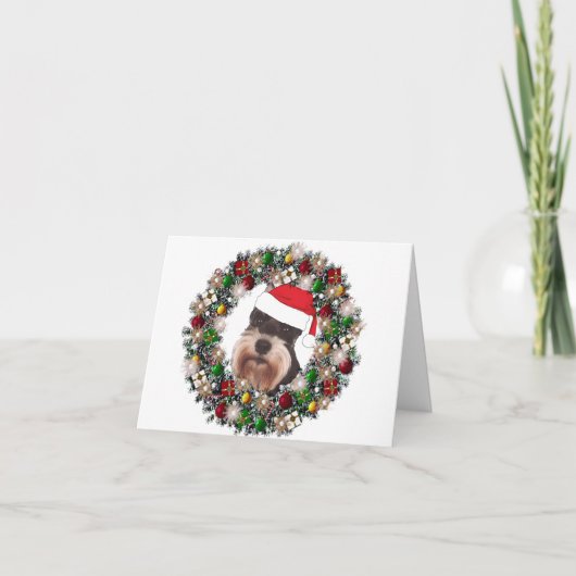 Cartes Pour Fêtes Annuelles À Noël - Schnauzer miniature (Devant)